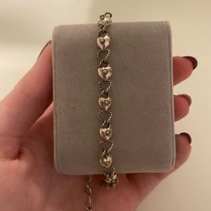 Silver heart anklet